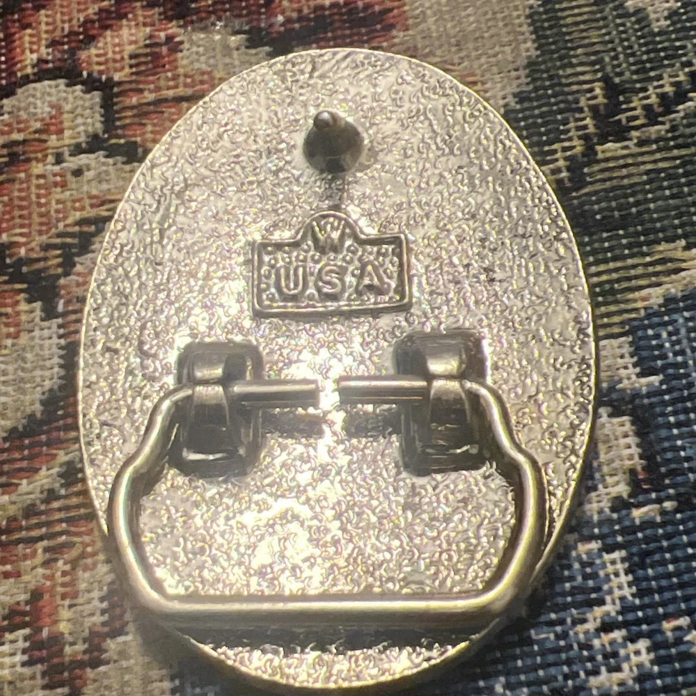 Silver Gold Tone Small Oval Buckle Eagle Center  W Brand USA Made Vintage Buck17
